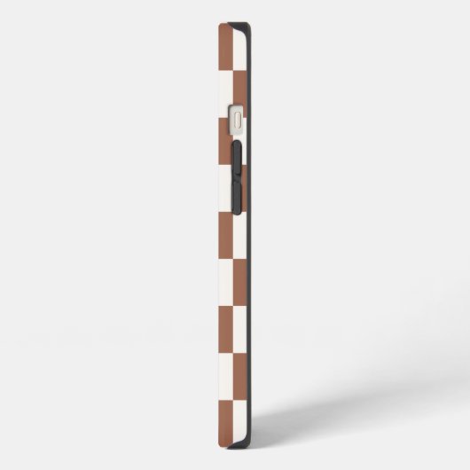 Geruite Burnt Sinaasappel Rust Terracotta Telefoon iPhone Hoesje (Linkerkant)