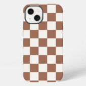 Geruite Burnt Sinaasappel Rust Terracotta Telefoon iPhone Hoesje (Achterkant)