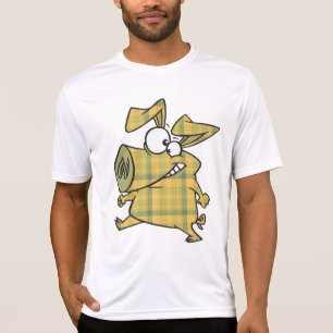 Geruite Cartoon Varken Funny Tartan Boerderij Dier T-shirt