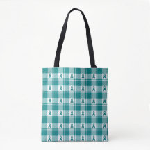 Geruite Cervical Cancer Awareness-tas, Teal Lint