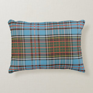 Geruite Clan Anderson Hemelblauw Bruine Geruite Ta Accent Kussen