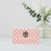 Geruite Contentmaker Blogger Foto QR-code Visitekaartje (Staand voorkant)