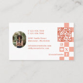 Geruite Contentmaker Blogger Foto QR-code Visitekaartje (Achterkant)