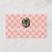 Geruite Contentmaker Blogger Foto QR-code Visitekaartje (Voorkant)