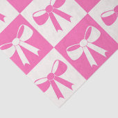 Geruite Coquette Girly Pink Bows Patroon Tissuepapier (Detail)