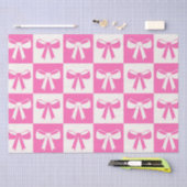 Geruite Coquette Girly Pink Bows Patroon Tissuepapier (Craft)
