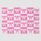 Geruite Coquette Girly Pink Bows Patroon Tissuepapier (Voorkant)