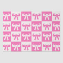 Geruite Coquette Girly Pink Bows Patroon