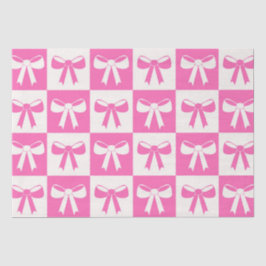 Geruite Coquette Girly Pink Bows Patroon Tissuepapier