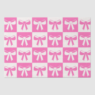 Geruite Coquette Girly Pink Bows Patroon Tissuepapier