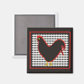 Geruite Country Chick Chalkboard Magneet (Voorkant / Achterkant)