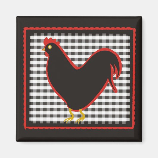 Geruite Country Chick Chalkboard Magneet (Voorkant)