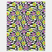 Geruite deken met Limoen en paarse bloemen (Voorkant)