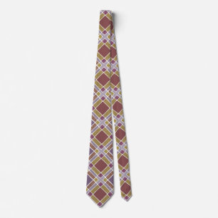 Geruite Diamond Plaid - Golden Brown Stropdas