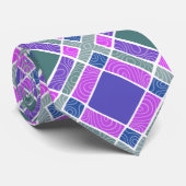 Geruite Diamond Plaid - Paarse en roze Stropdas (Opgerold)