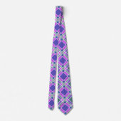 Geruite Diamond Plaid - Paarse en roze Stropdas (Achterkant)