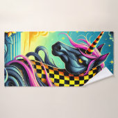 geruite eenhoorn badhanddoek (Badhanddoek)