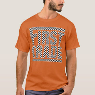 Geruite eerste klas terug naar school jongens meis t-shirt