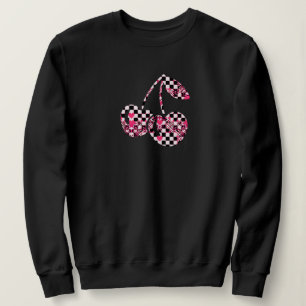 Geruite en roze harten geruite kersen trui