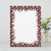 Geruite en sneeuw Kerststationery Feestdagenkaart (Staand voorkant)