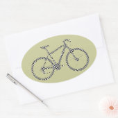 Geruite fiets ovale sticker (Envelop)