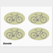 Geruite fiets ovale sticker (Vel)