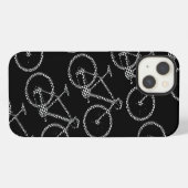Geruite fiets zwart iPhone hoesje (Achterkant horizontaal)