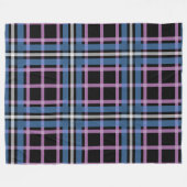 Geruite fleece deken – blauw en lavendel geruit (Voorkant (Horizontaal))