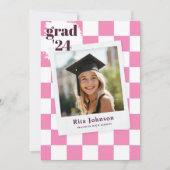 Geruite foto High School afstudeerfeest Kaart (Voorkant)