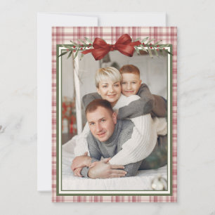 Geruite Foto Kerst Feestdagenkaart