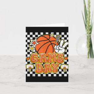 Geruite Game Day Schattigee Coquette Bow Basketbal Kaart
