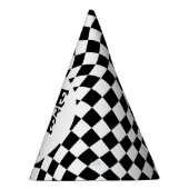 Geruite gele Preppy Smile 1e Verjaardag Custom Feesthoedjes (Rechts)