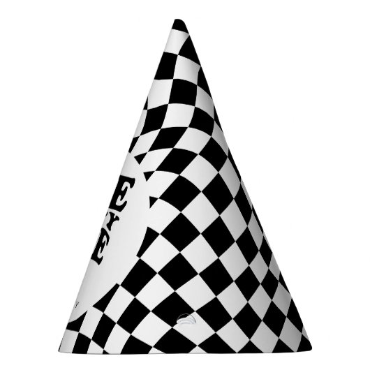 Geruite gele Preppy Smile 1e Verjaardag Custom Feesthoedjes (Rechts)