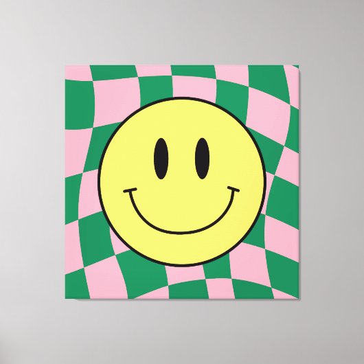 geruite gelukzaligheid canvas afdruk (Voorkant)