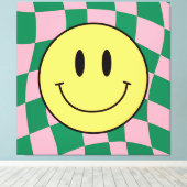 geruite gelukzaligheid canvas afdruk (Insitu (Houten vloer))