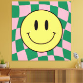 geruite gelukzaligheid canvas afdruk (Insitu (Woonkamer))