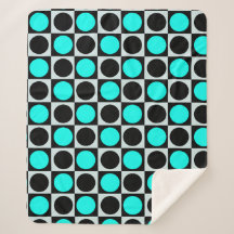 Geruite geometrische blauwe zwarte cirkel polka st