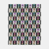 Geruite geometrische paddenstoel fleece deken (Voorkant)