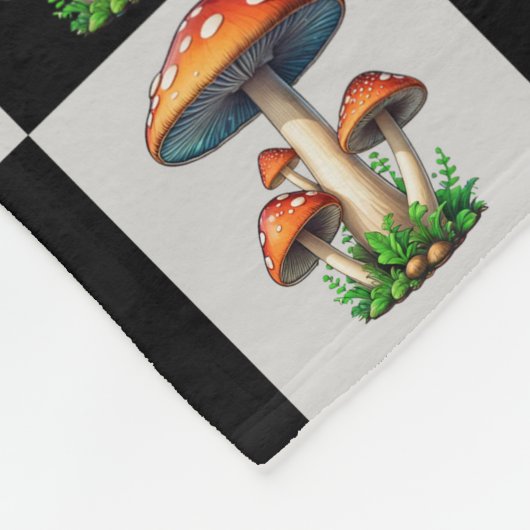 Geruite geometrische paddenstoel fleece deken (Hoek)