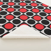 Geruite geometrische rode zwarte cirkel polka stip sherpa deken (3/4)