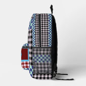 Geruite Gingham Persoonlijk Bedrukte Rugzak (Rechts)