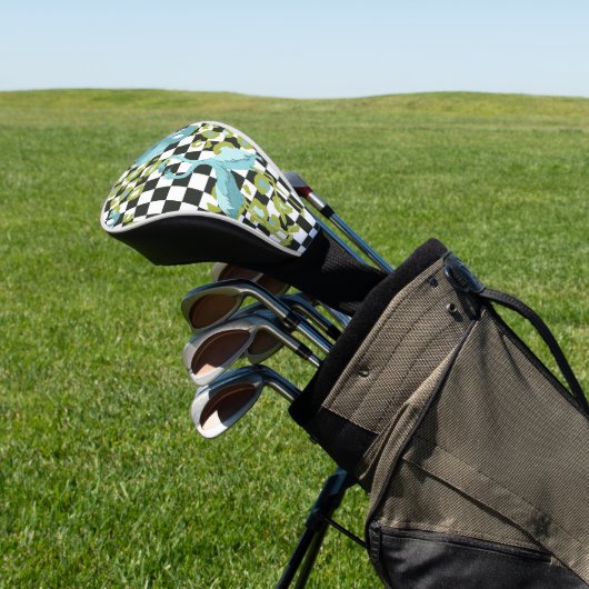 Geruite golfclub Hoesje Golfheadcover (Insitu)