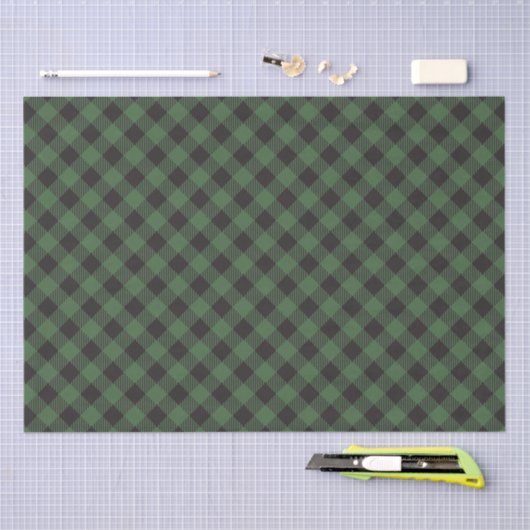 Geruite groene buffel Plaid Tissuepapier (Craft)