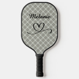 Geruite groene en beige hart pickleball-paddle pickleball paddle