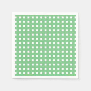 Geruite groene papieren servetten met stengelprint