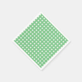 Geruite groene papieren servetten met stengelprint (Hoek)