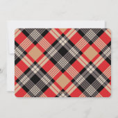 Geruite Groeten Tan Rood Zwart Geruite Achterkant  Feestdagenkaart (Achterkant)