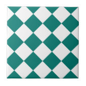 Geruite Groot van Diag - Groen Wit en Pijnboom Tegeltje (Voorkant)