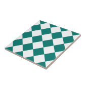 Geruite Groot van Diag - Groen Wit en Pijnboom Tegeltje (Zijkant)