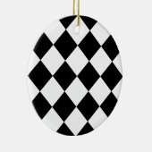 Geruite Groot van Diag - Wit en Zwarte Keramisch Ornament (Rechts)